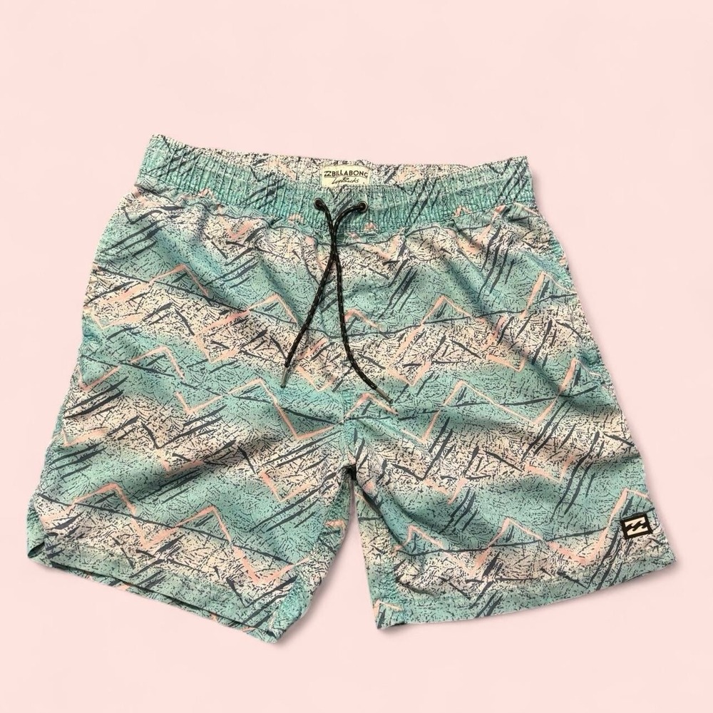 Men's Billabong All Day Layback Teal Stretch Swim Summer Trunks Size Small